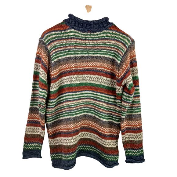 Carolyn Taylor VTG Women's SZ L Wool Blend Fair Isle Sweater Rolled Hems - Picture 5 of 5